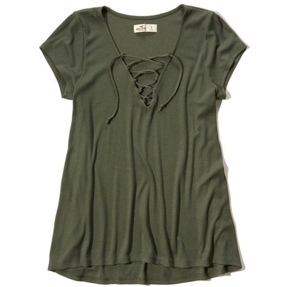 Hollister lace up shirt
